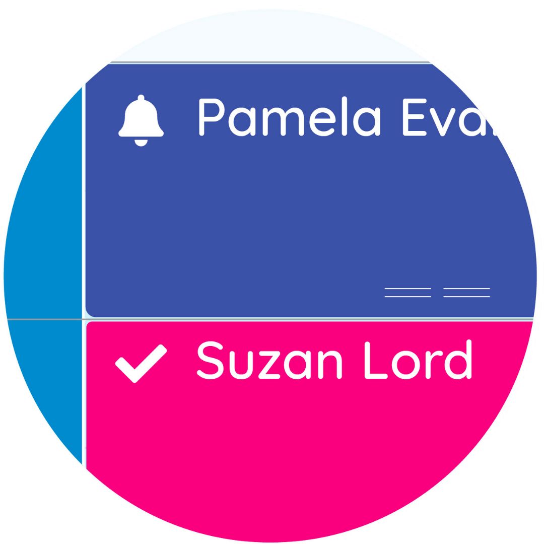 Appointments in a GOrendezvous schedule showing that one client confirmed their presence and the other received a reminder